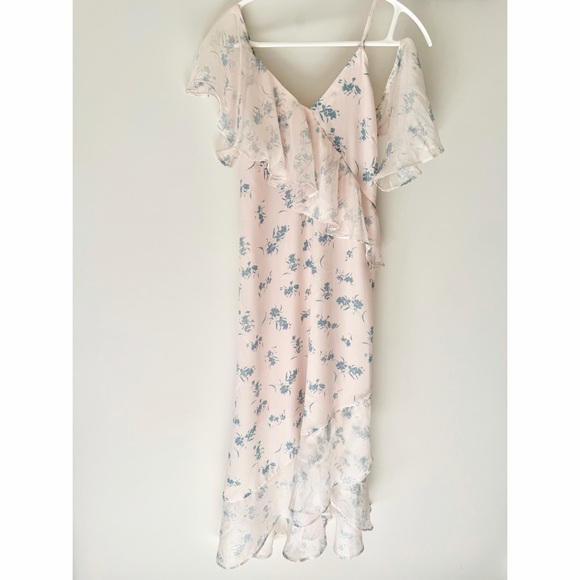 Simple Retro Dresses & Skirts - Simple Retro Asymmetrical Floral Ruffle Slip Dress
